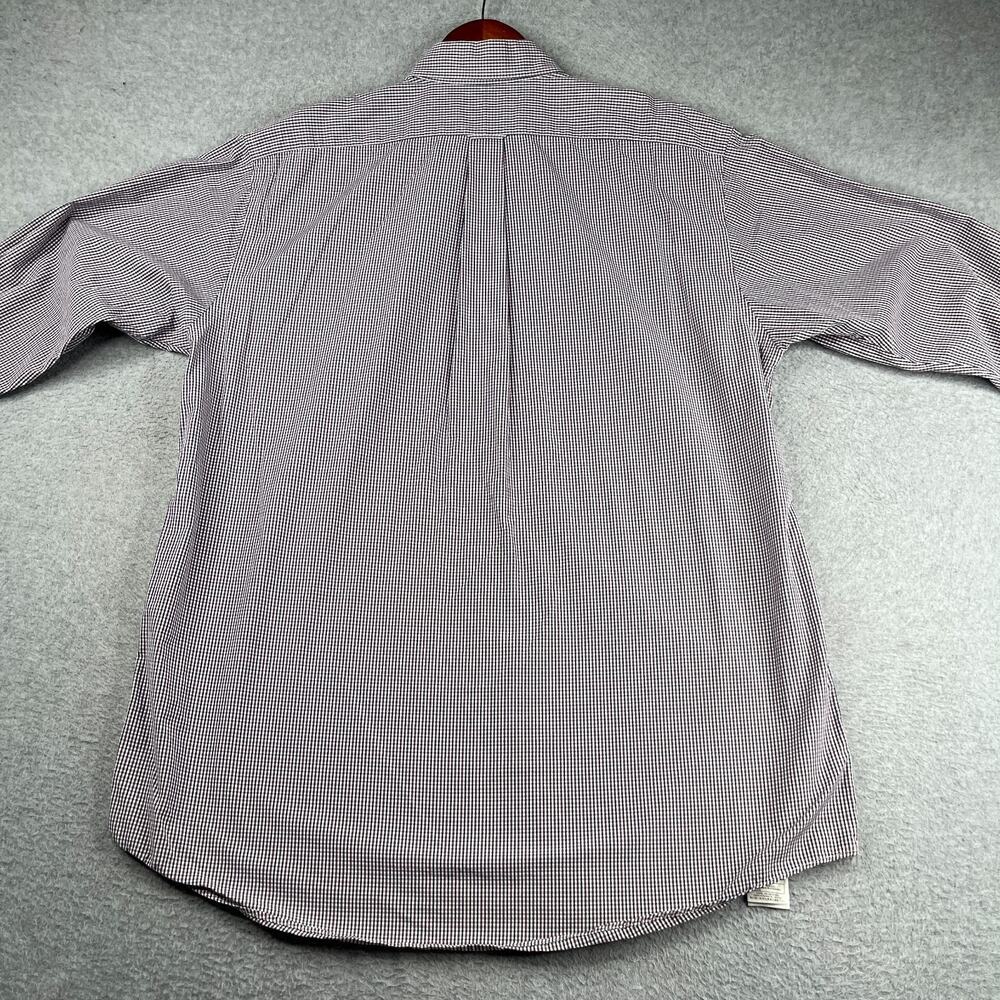 Walt Disney Shirt Blue Red Check Casual Logo Button Up Long Sleeve Mens Large - Picture 6 of 11